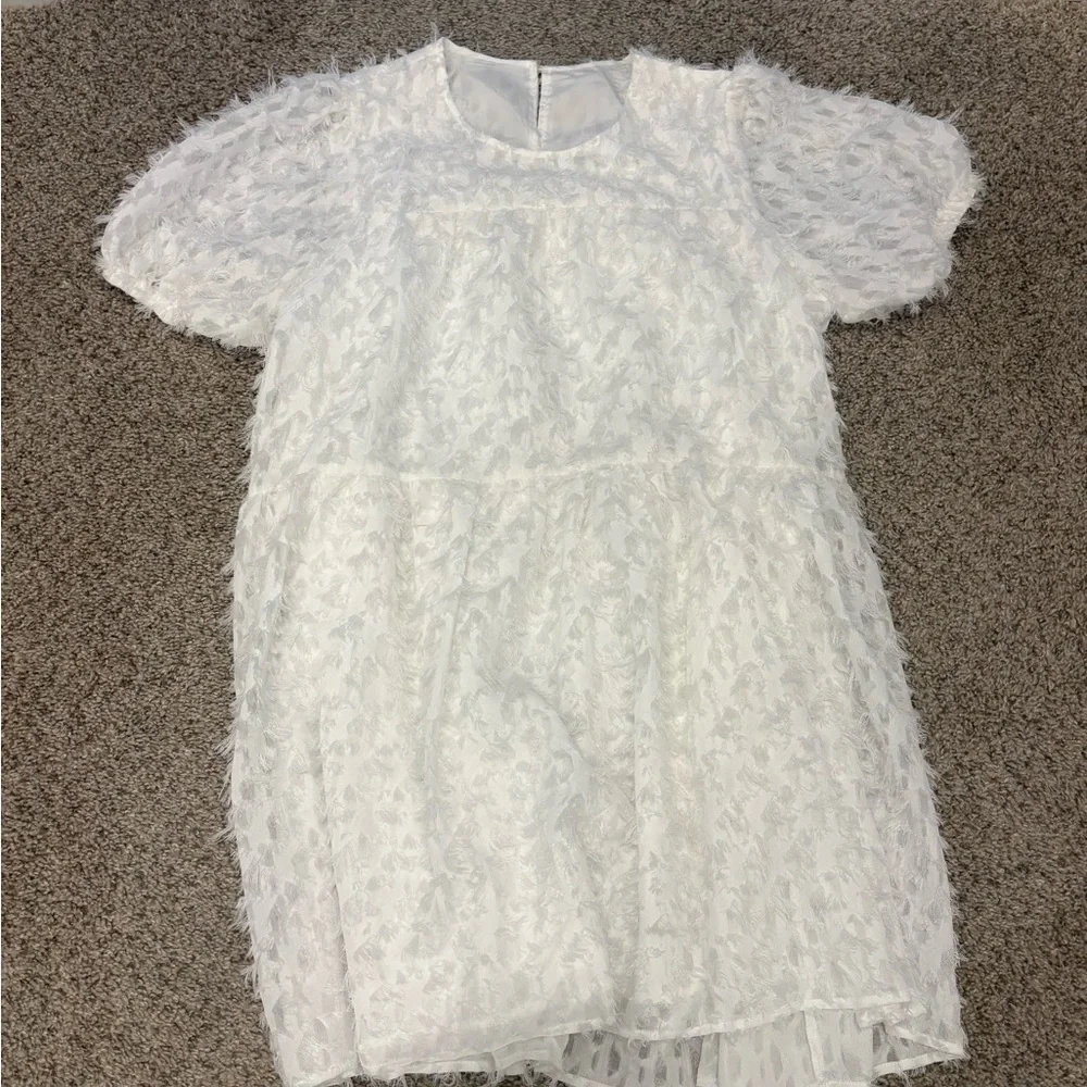 White Textured Dress - Picture 4 of 5